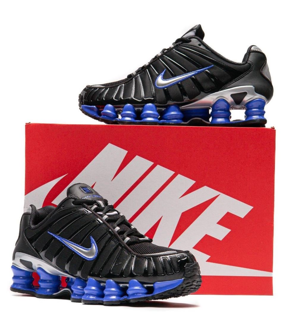 NIKE SHOX TL REFLECTIVE BLACK BLUE【送料込み】 Nike Shox TL Black Sneakers Reflective Trainers Running Swoosh