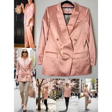J.Crew Collection Blazer 4 Peach Satin Double Breasted Tailored Workwear