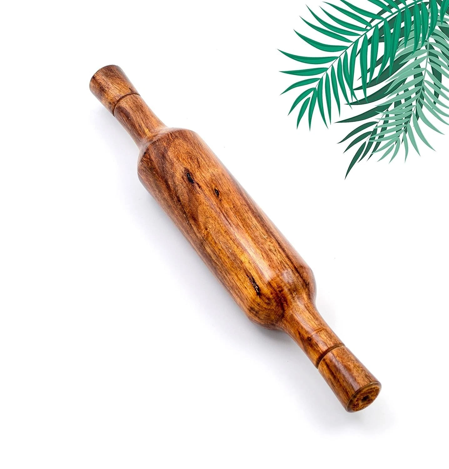 Wooden Rolling Pin, Wooden Belan for Making Roti (1 Pc, Wooden - 12 Inch)