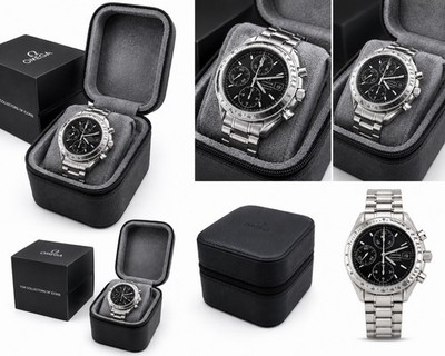 OMEGA Speedmaster Men s Auto Chronograph Date Tachymeter SS Black Dial 39.5mm
