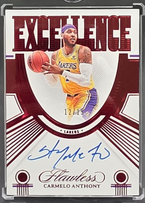 🏀HOF🏀2021-22 CARMELO ANTHONY PANINI EXCELLENCE RUBY SIGNATURES EXC-CAN 12/15🏀