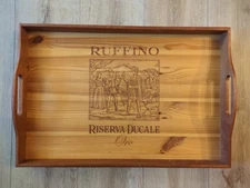 Ruffino Riserva Ducale Oro Wood Wine Crate Tray 21 X 14"