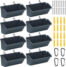 8 Pack 5 Quart Hanging Chicken Feeders Trough Goat Feeder Duck Water with Metal