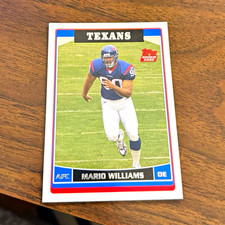 Topps Mario Williams #351 Houston Texans Football NFL 2006 Rookie Card. rookie card picture