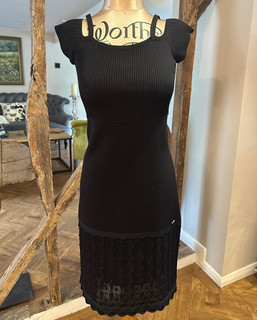 Vintage CHANEL Black COLD SHOULDER Size S/38 Karl Lagerfeld