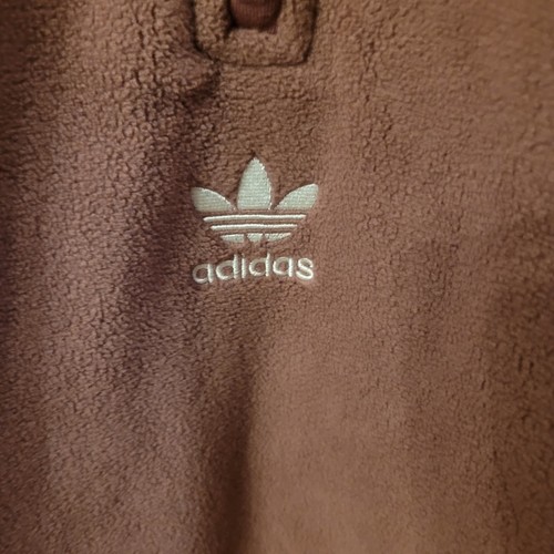 ADIDAS Men Adicolor Classics Teddy Fleece Half-Zip Jacket-Mauve-MEDIUM-EXCELLENT - Picture 7 of 23