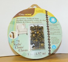Dritz Home Creative DIY Nailhead Trim Kit in Antique Brass 5yd Sealed