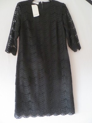 JORLI SCHWARZ SPITZE BLEISTIFTKLEID GRÖSSE 10 NEU MIT ETIKETT