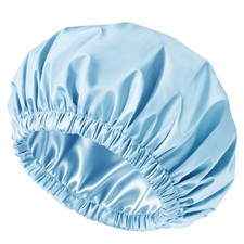 Gorro de ducha forrado de sat n mujer, el cabello impermeable y reutilizable