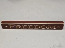 Freedom Engraved Wood Block Sign 12" Distressed Stackable