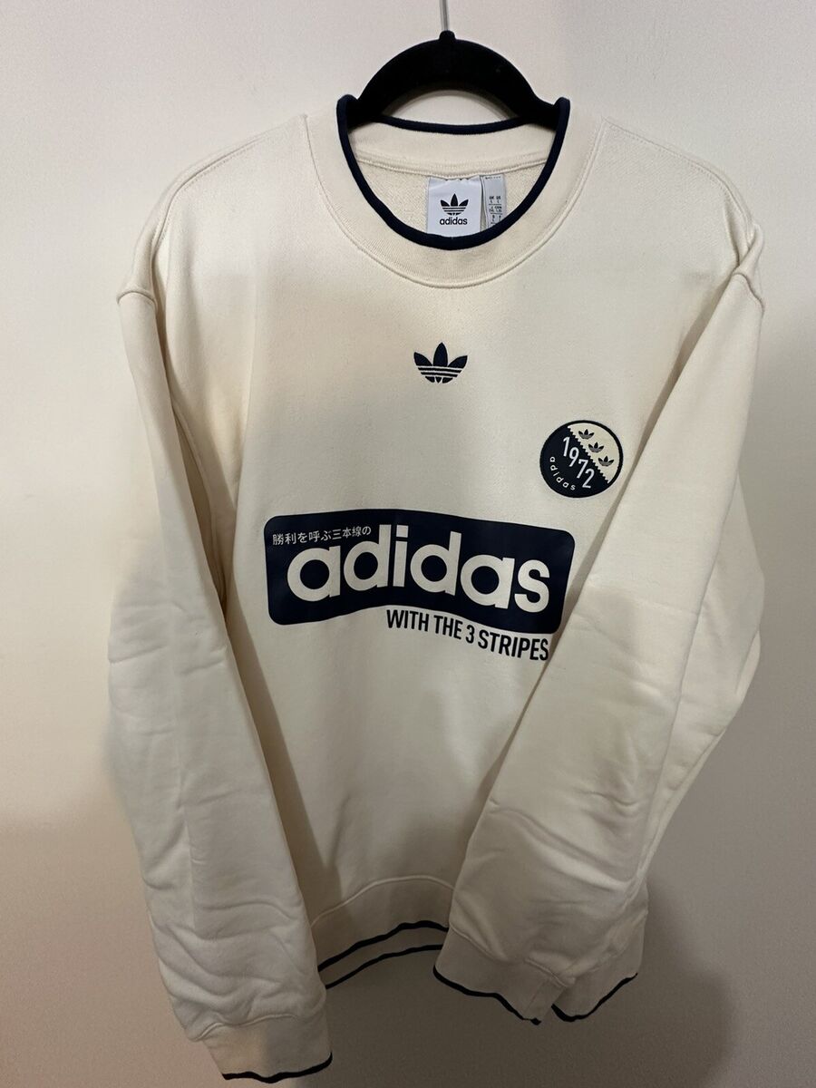 adidas Tokyo French Terry Crew Sweatshirt L Cream / Navy adidas Tokyo French Terry Crew Sweatshirt L Cream / Navy