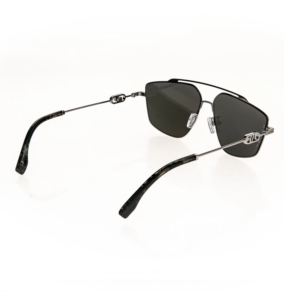 Gafas de sol Fendi O'lock 40079 oro rutenio FF bloqueo logotipo unisex de metal FE40079U Foto 2 de 4