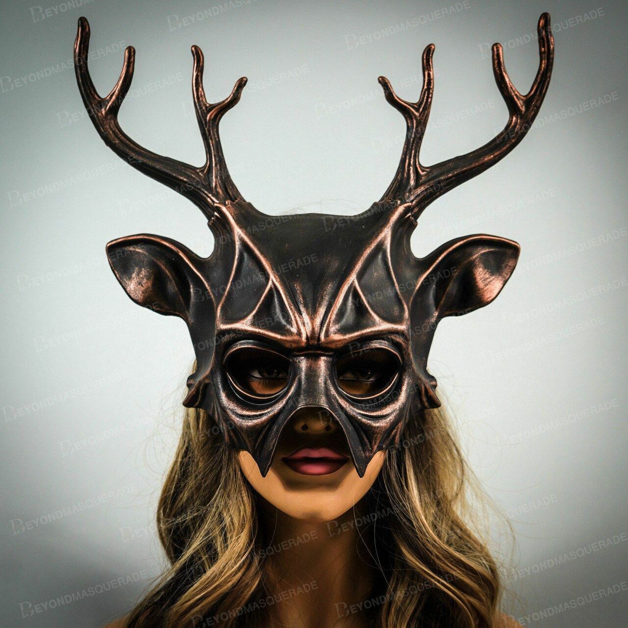 Deer Antlers Copper Headband Cosplay Horns Headdress Halloween Costume