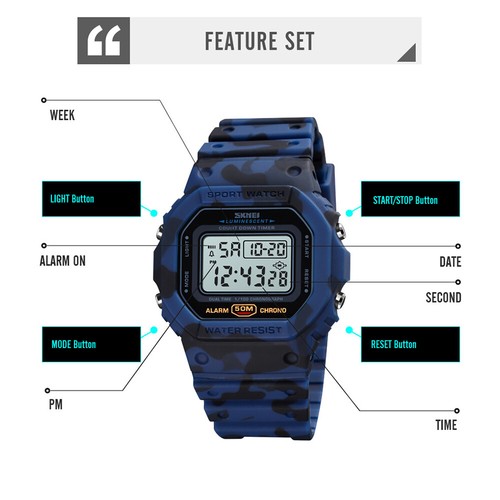 Herren Digital Sportuhr Wasserdicht Sportuhr mit P8D5 - Bild 7 von 11