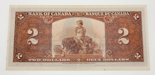 1937 Bank of Canada $2 Note in About Uncirculated Condition Pick #59c - Picture 2 of 3
