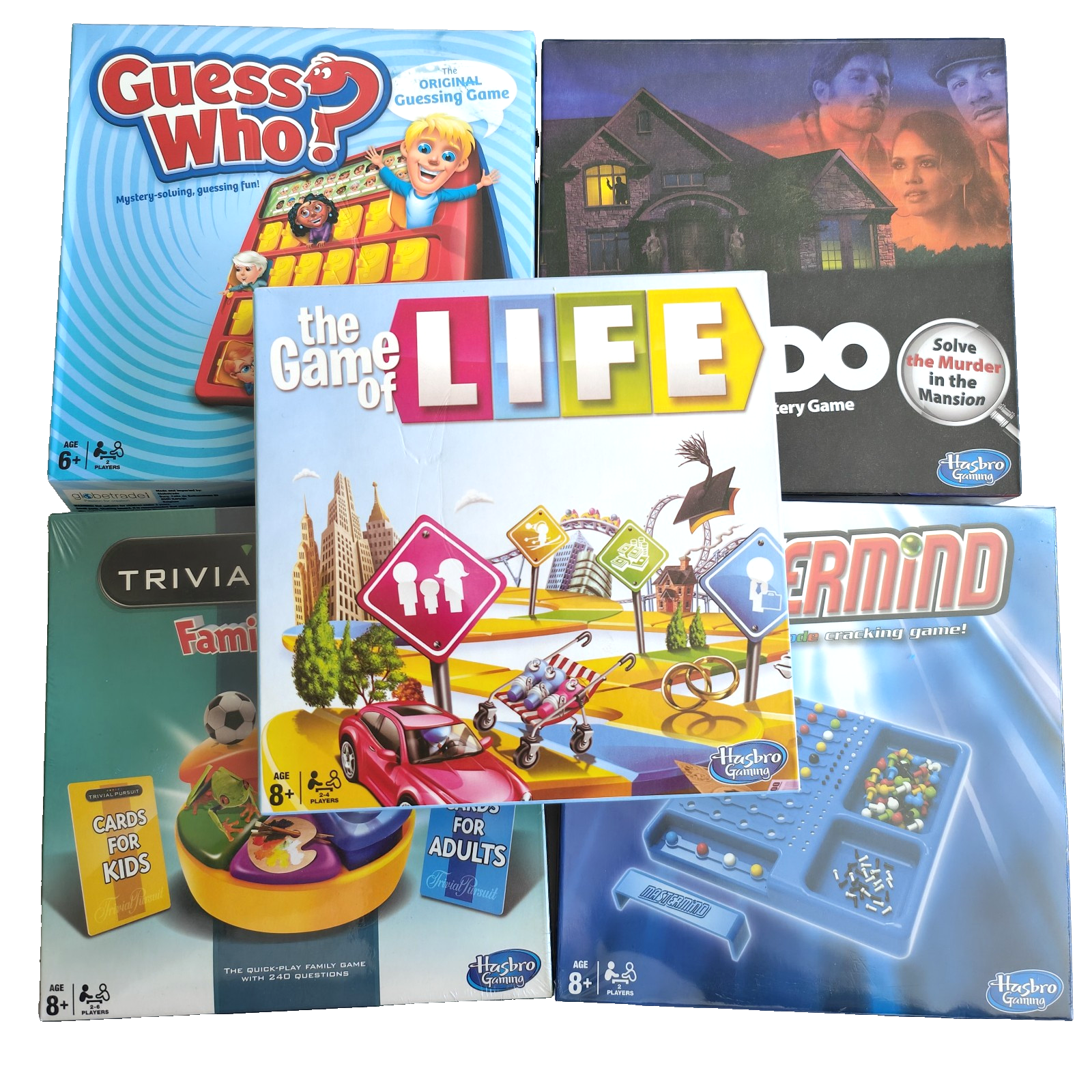 Hasbro Family Favourites 5 Classic Mini Board Game Collection Kids Gaming Toys