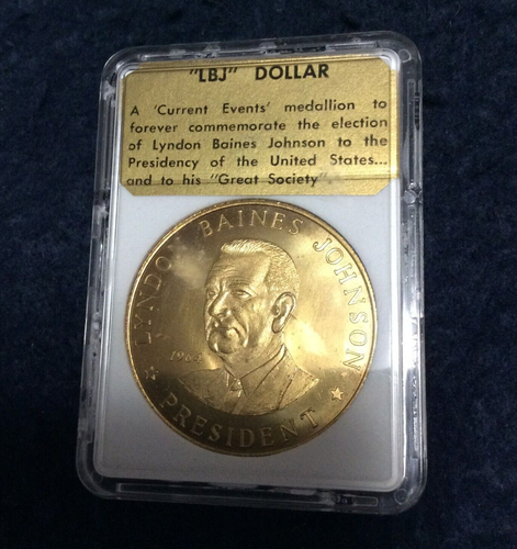 Lyndon Baines Johnson ● so-called "LBJ" Dollar  ●  Medallion ● 1964 - Picture 1 of 7
