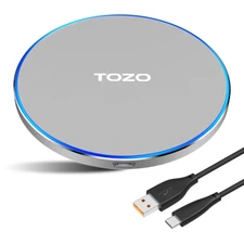 15W Max Wireless Charger, Qi Certified Fast Wireless Charging Pad, Matte Gray