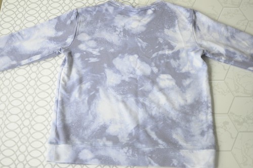 Athleta Girl Sweatshirt Purple White Tie Dye Galaxy Soft Thumbholes Size XL 14 - Picture 6 of 6