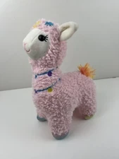 Walmart Mint Pink Llama 12" Plush Shimmer Paws Alpaca Stuffed Animal Flowers Toy