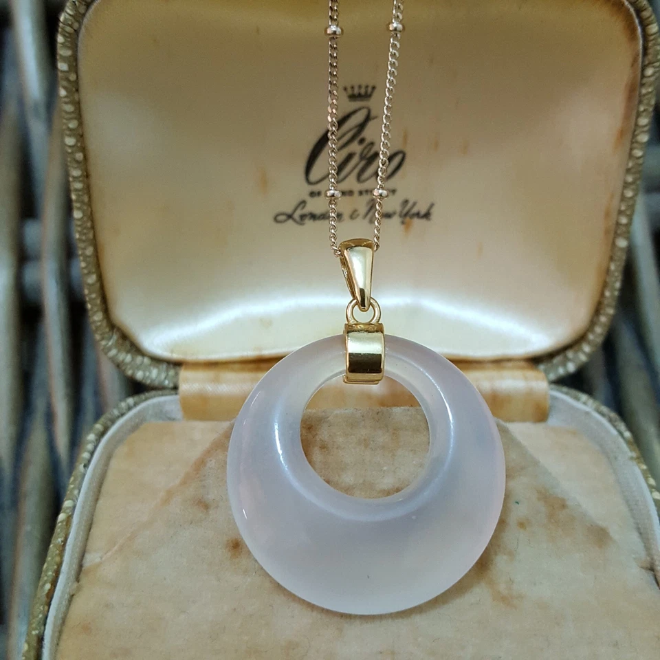 925 Sterling Silver Necklace, Gold Plated, Natural Lemon Quartz Pendant  - Image 3 of 4