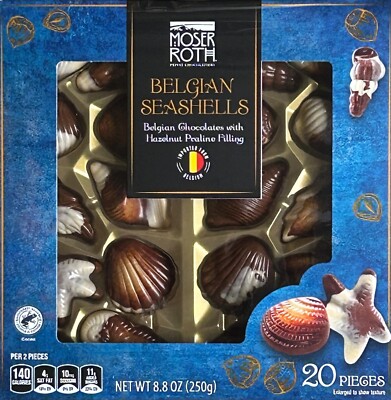 Moser Roth Belgian Seashells Chocolate Candy Hazelnut Praline Filling Exp 6/25