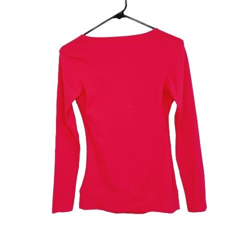 Ilusion Women's Blouse Long Sleeve V Neck Wrap Style Red Color One Size - Picture 4 of 10