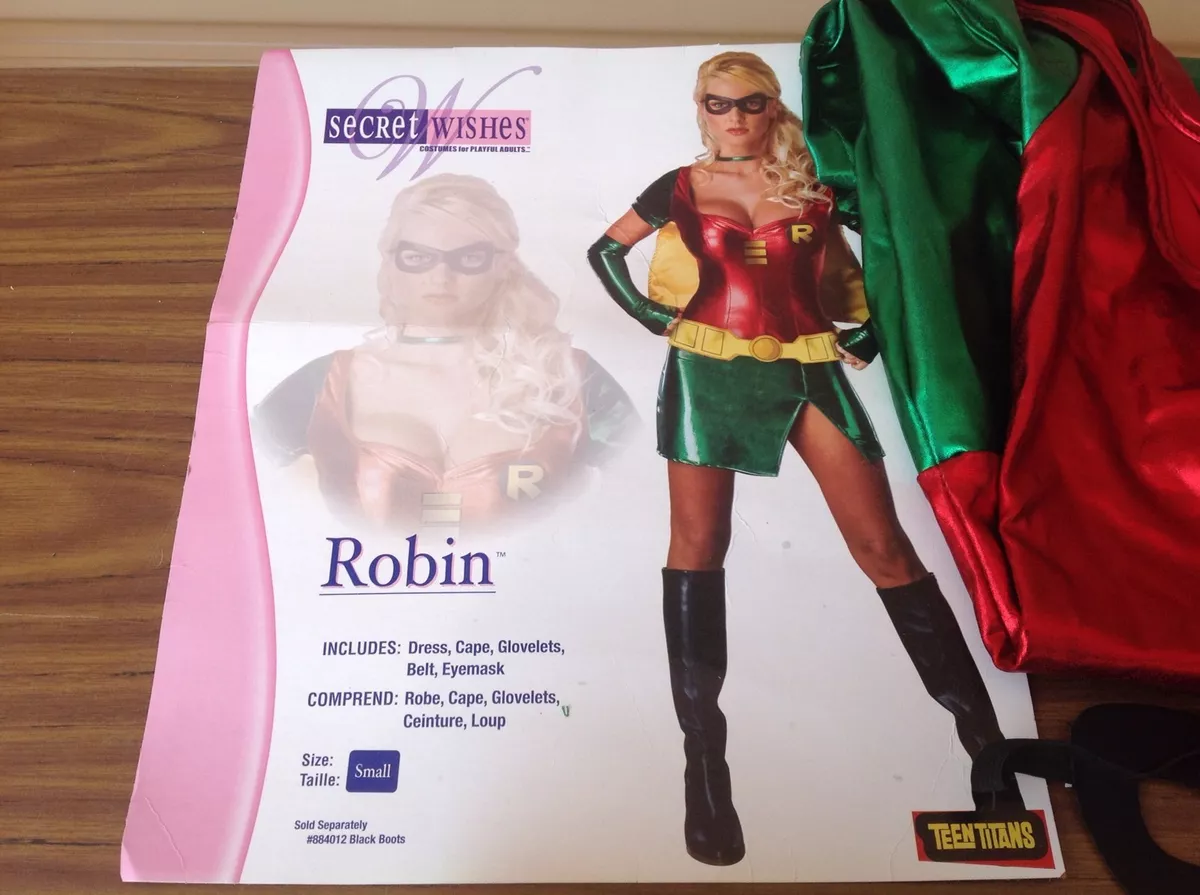 Womens Halloween Costume Batman Sidekick Robin superhero sexy outfit size small