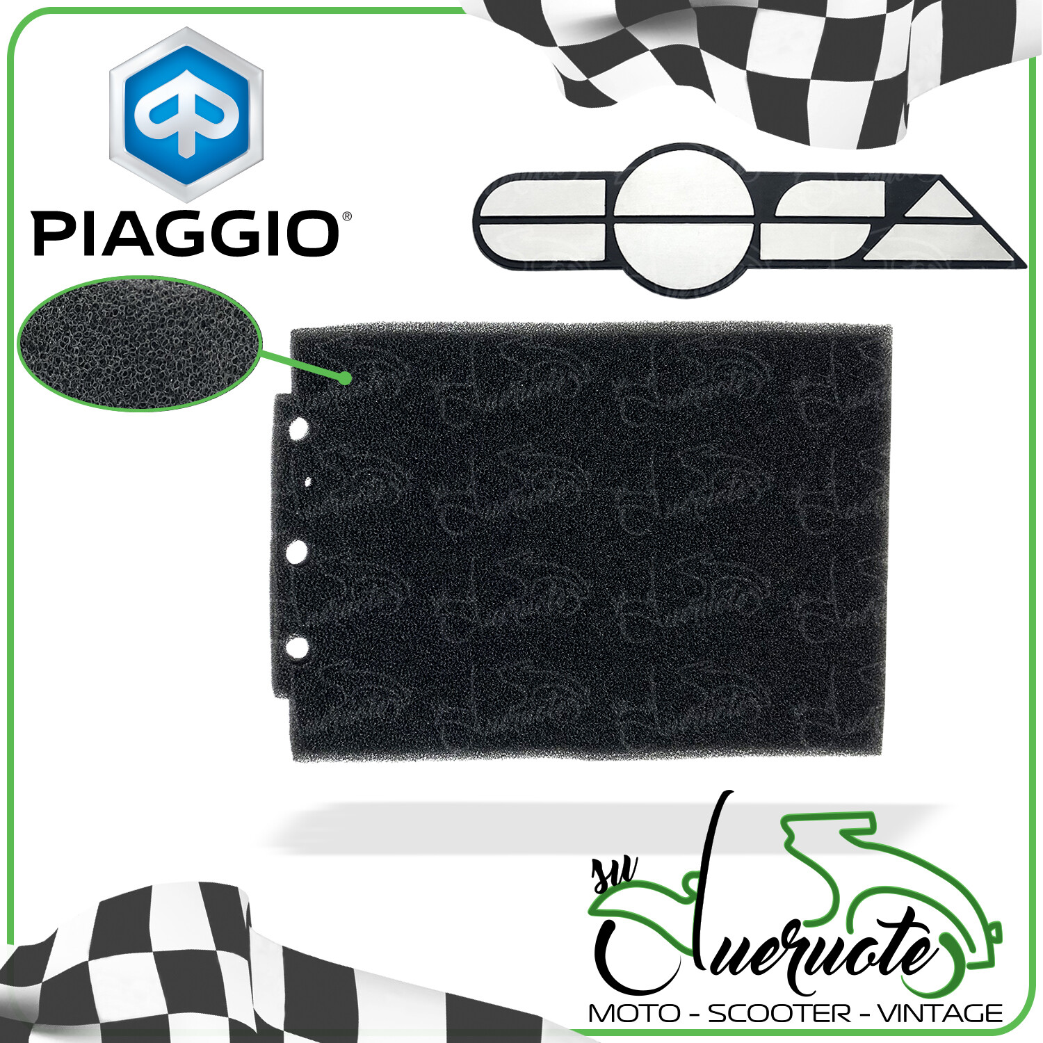 Funghetto Spugna Filtro Aria Polini Vespa PE PX ARCOBALENO 125 150 - Foto 12