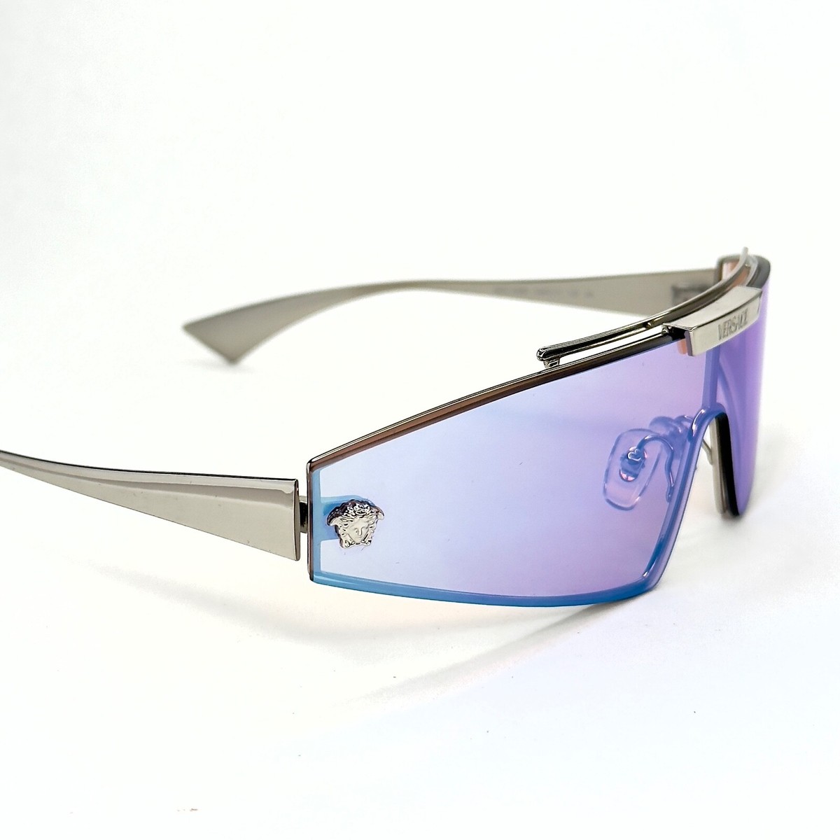 VERSACE 2265 HORIZON SHIELD Medusa Silver Purple Clip On 2  display picture 2