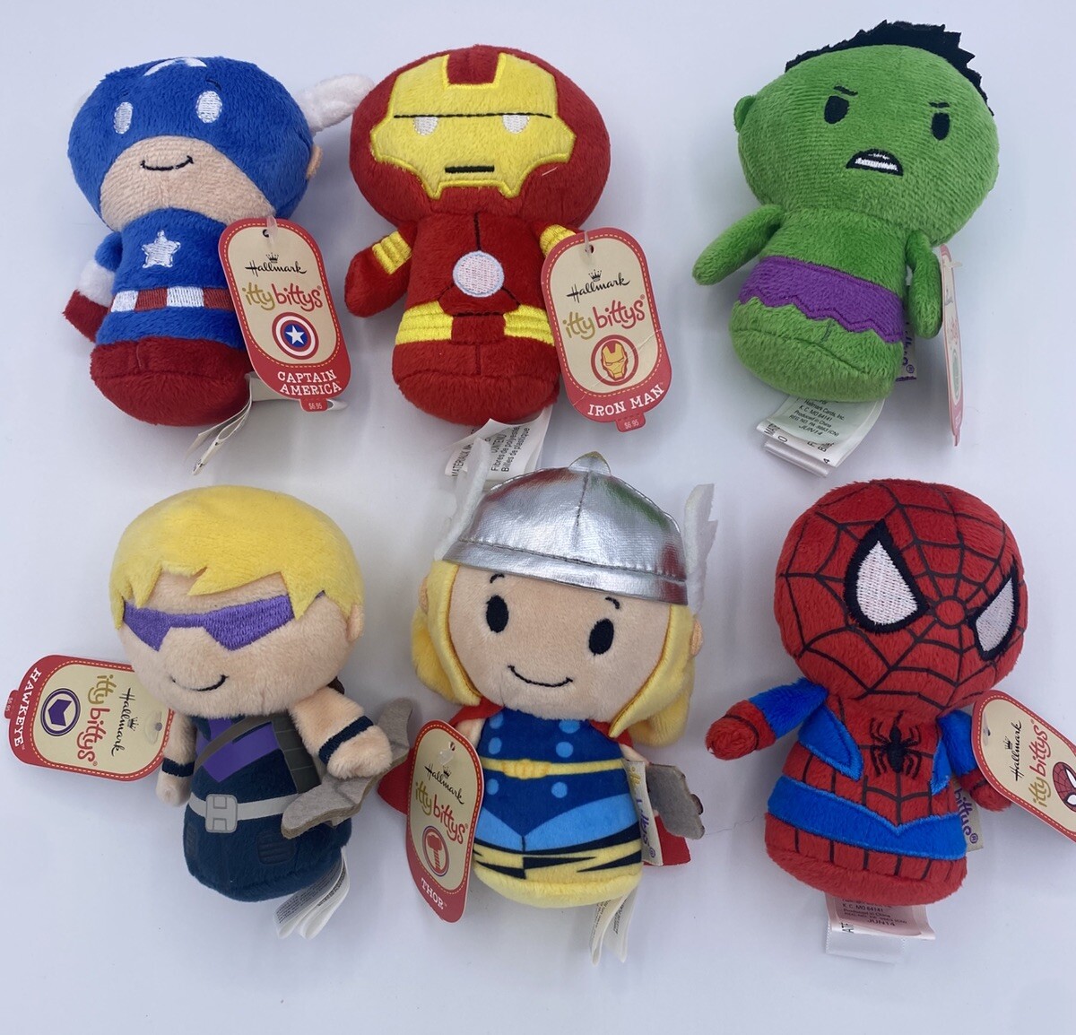 Hallmark Itty Bittys Avengers Capt America Spiderman Hulk Ironman Hawkeye Thor