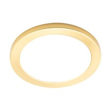 Image of Litecraft Darly Flush Bathroom Ceiling or Wall Light 18 Watt LED - Satin Brass
