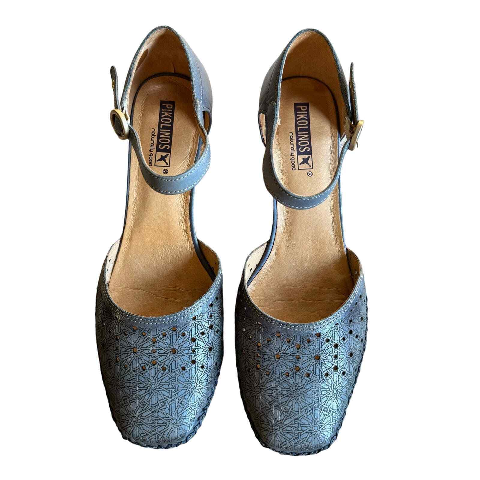 Pikolinos GOMERA semi-open shoe Leather Blue Size… - image 3