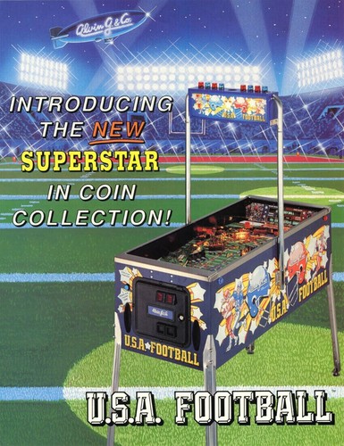 USA Football Pinball FLYER 1992 Original Standard Version Vintage Retro Art
