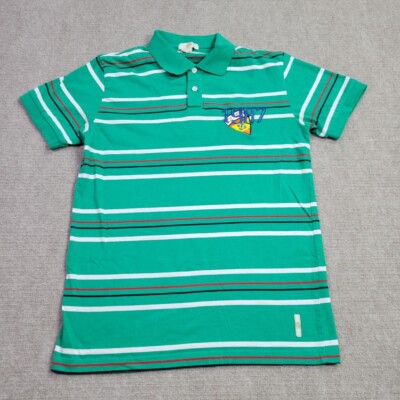 Bench Polo Shirt Mens Large Green Striped Short Sleeve Embroidered Casual Top
