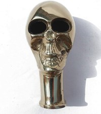 Nautical Solid Brass Skull Head Handle for Walking Stick Canes Shaft Best Gifts