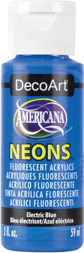 DecoArt Americana Neons Fluorescent Acrylic Paint 2oz-Electric Blue