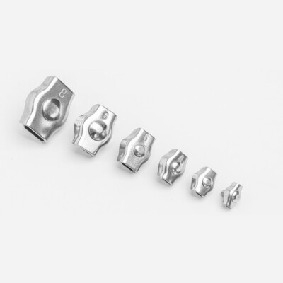 304 Stainless Steel Single Clips Wire Rope Cable Grip Clips Cable Clamp M2-M10