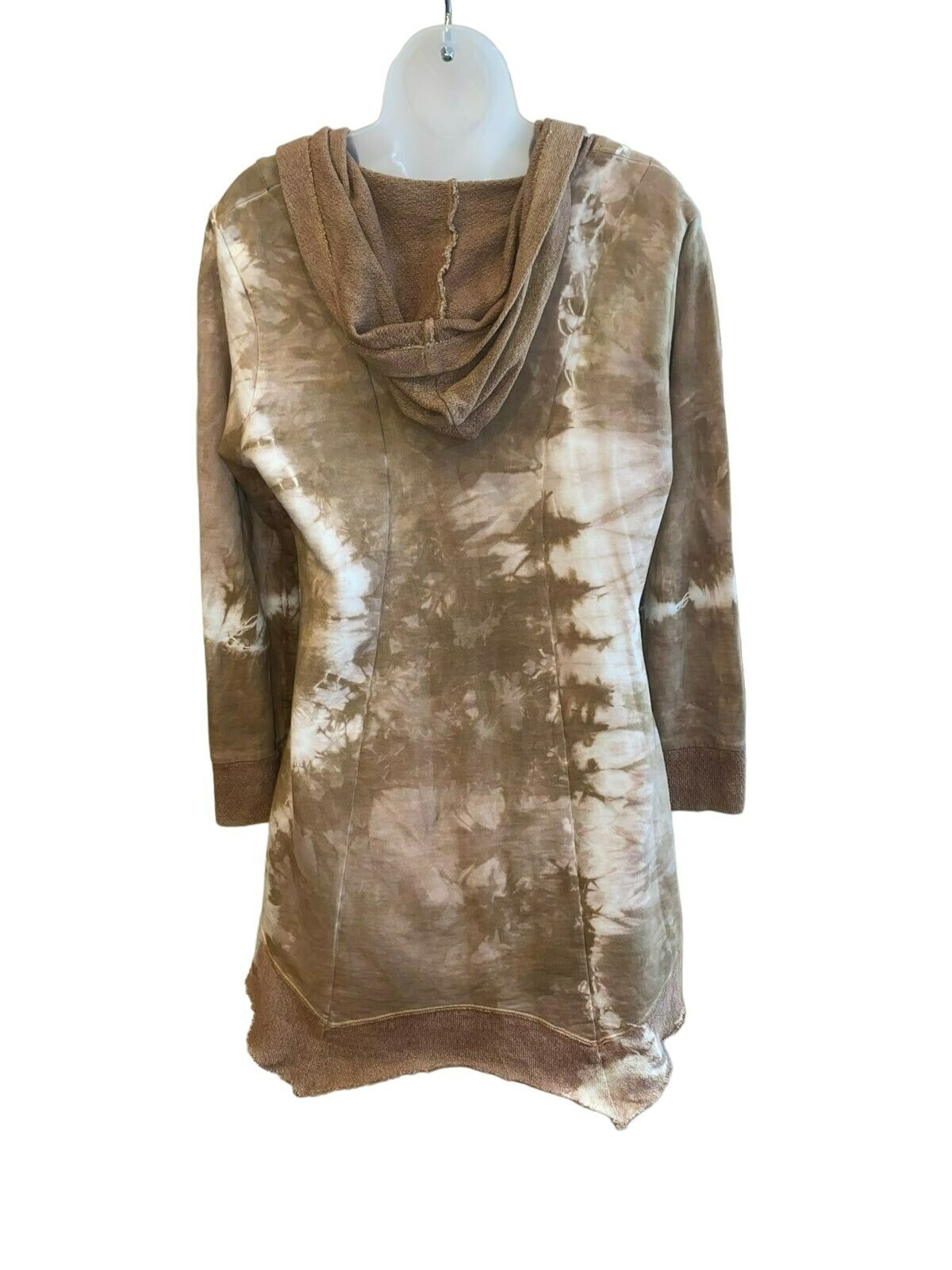 Felpa con cappuccio e zip marrone tie dye Steel Pony nuova taglia large *unica nel suo genere*