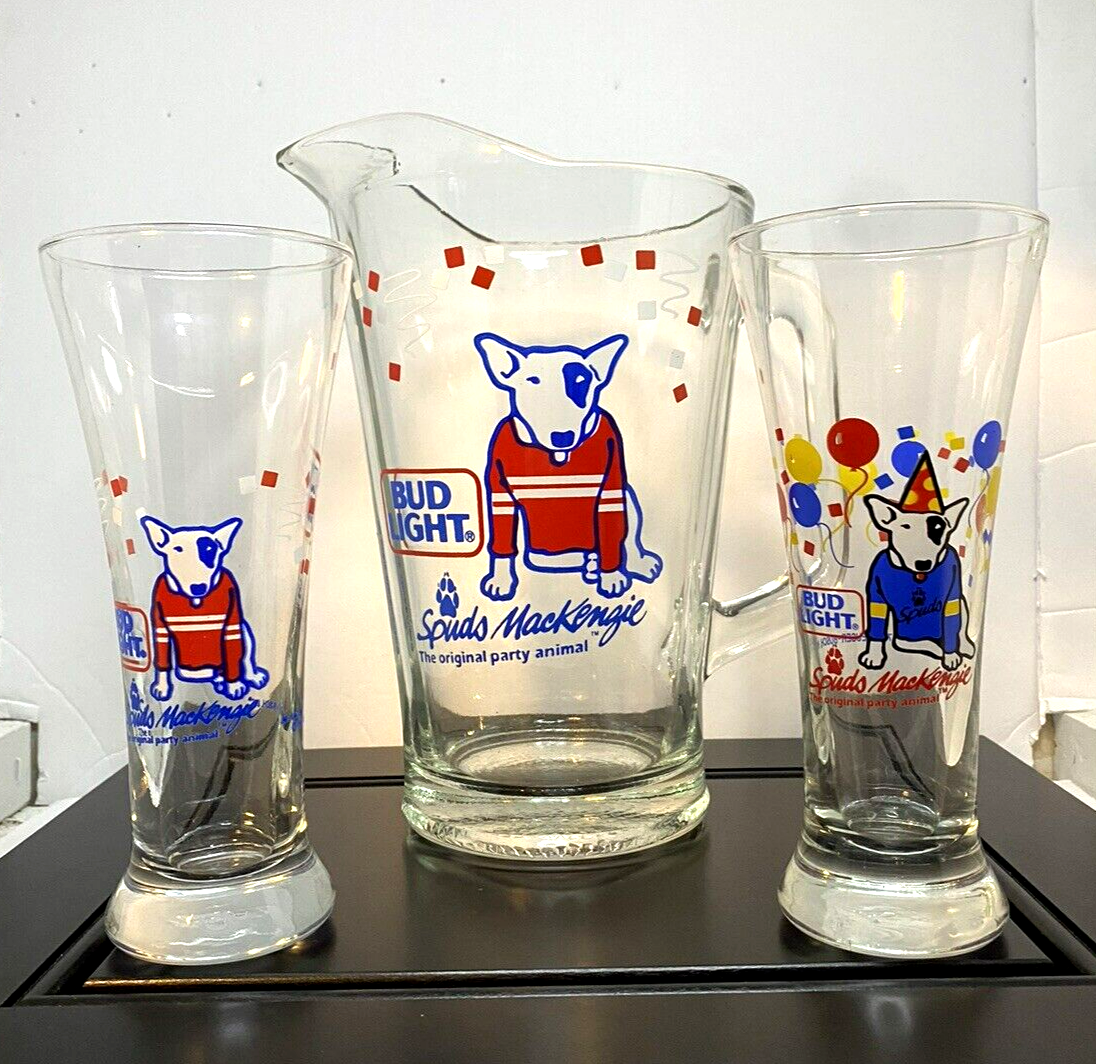 Spuds Mackenzie Beer Pitcher And Glasses Set | eBay