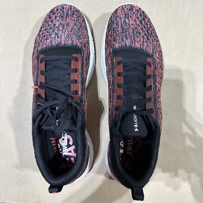 UA Under Armour Men’s Lightning Athletic Shoes Coral Red Black Size 11 