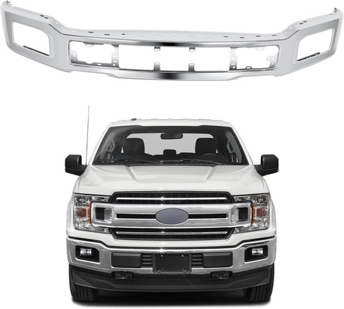Chrome Steel Front Bumper Face Bar Fit For Ford F-150 2021-2023 w/ Fog