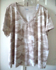 Updated Colors Camo Tan Ecru Sand Khaki Soft Brown V-Neck T-shirt 3XL 22 24 3X