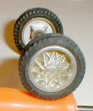 1 Pair Eldon Large Chrome Slot Car Wire Wheels 11/16" T X 3/16" W 1960 1/32 Used