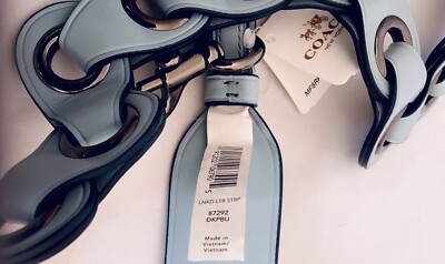 COACH bag strap 87292 Linked Leather Novelty Strap  Shoulder DK/Pale Blue NWOT COACH 87292 Linked Leather Novelty Strap Guitar Shoulder DK  main image 3
