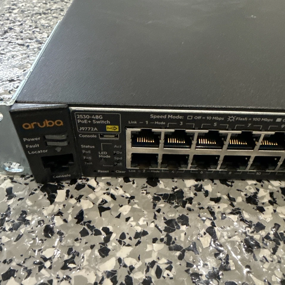 ARUBA J9772A 2530-48G PoE+ 48 PORT ETHERNET SWITCH W/ RACK EARS J9772-60301 - Image 2 of 3