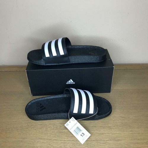 Adidas Men's Adilette Boost Sandals Black/White, 13