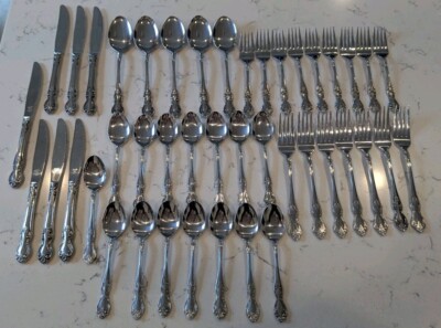 43 x Valhalla Easterling Stainless Flatware Dinner Salad Forks Teaspoons Knives