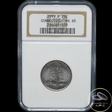 1999 P Connecticut Statehood Quarter NGC MS65 25c Gorgeous High Grade