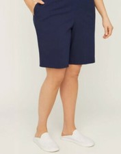 Catherine Suprema Navy Blue Plus Size Pockets Short 3X, 26/28